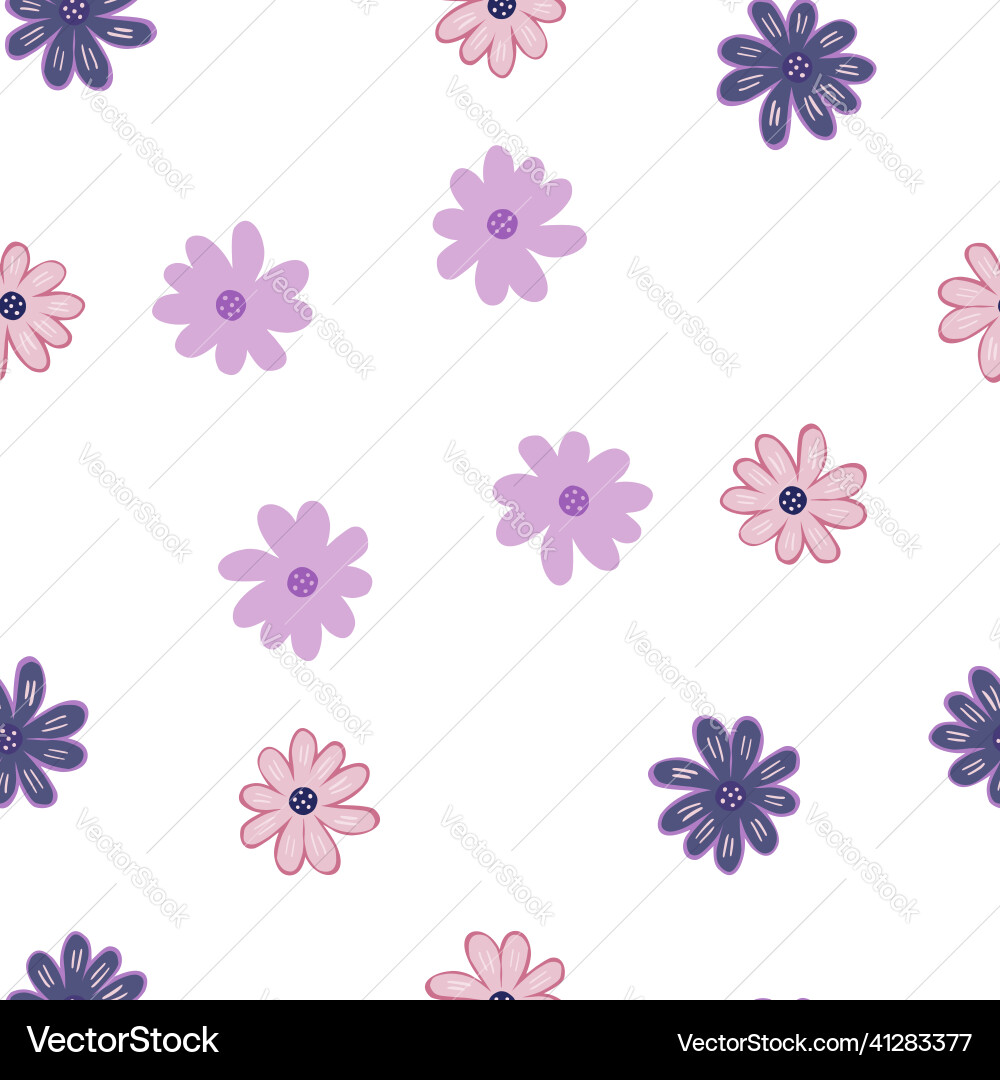 Doodle ditsy seamless pattern hand drawn Vector Image