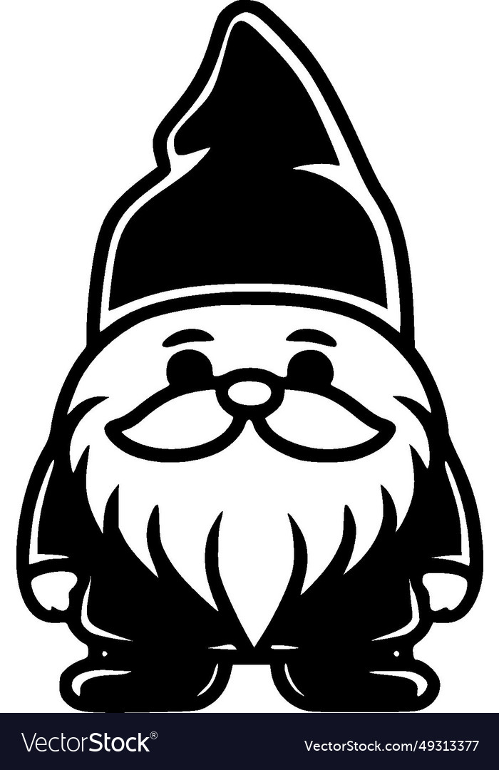 Gnome - minimalist and flat logo Royalty Free Vector Image