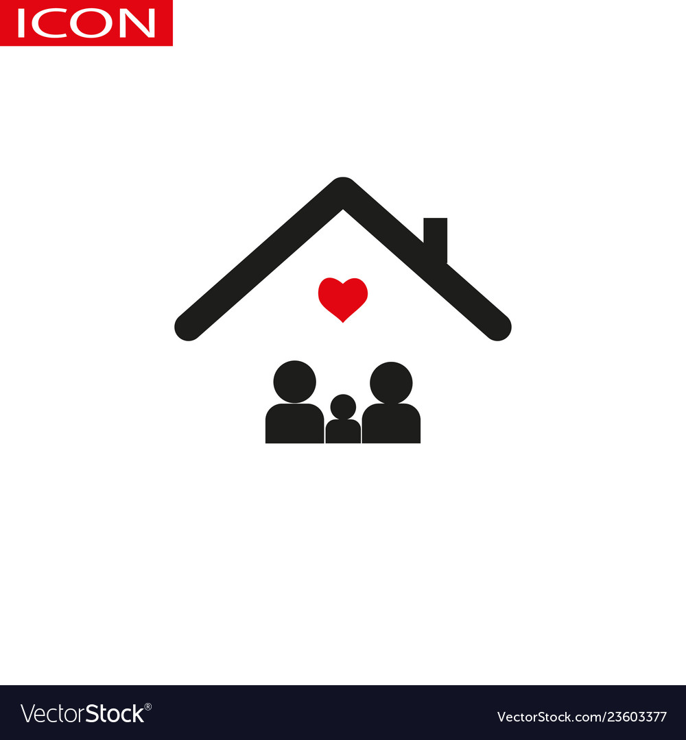 Happy Couple Home Icon On The Gray Royalty Free Vector Image