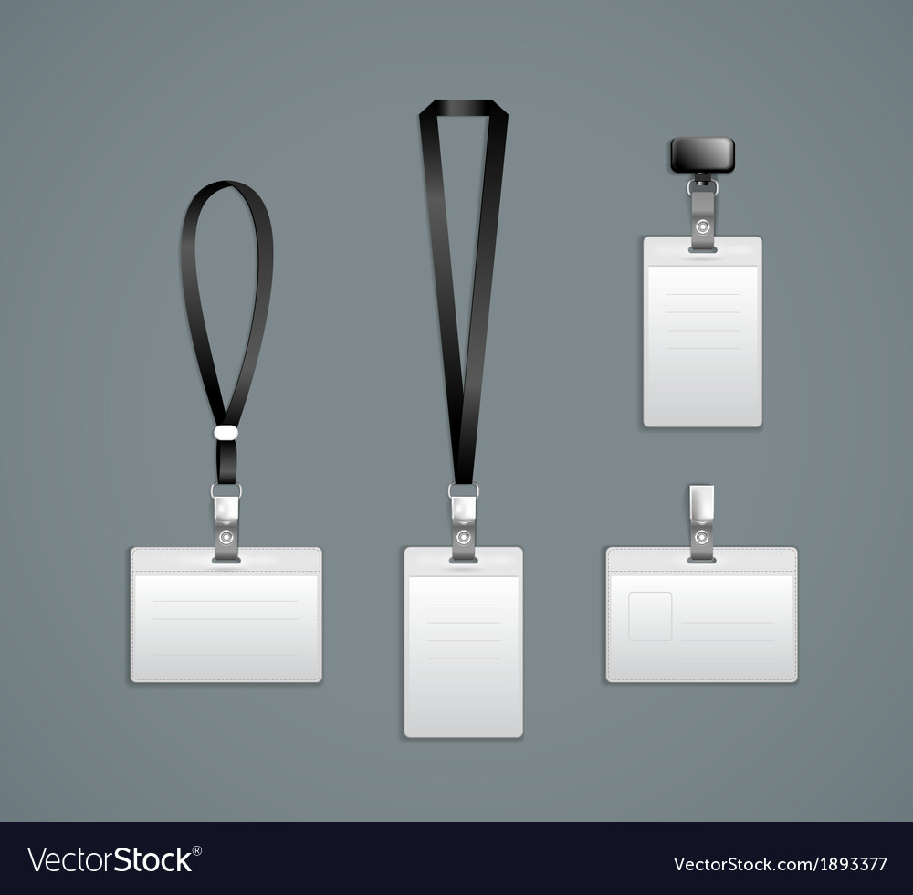 Lanyard retractor end badge templates Royalty Free Vector