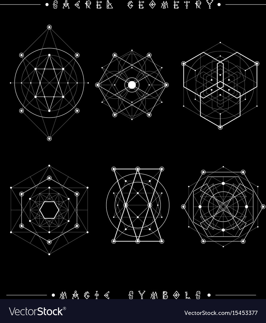 Sacred geometry signs set of symbols and elements Vector Image