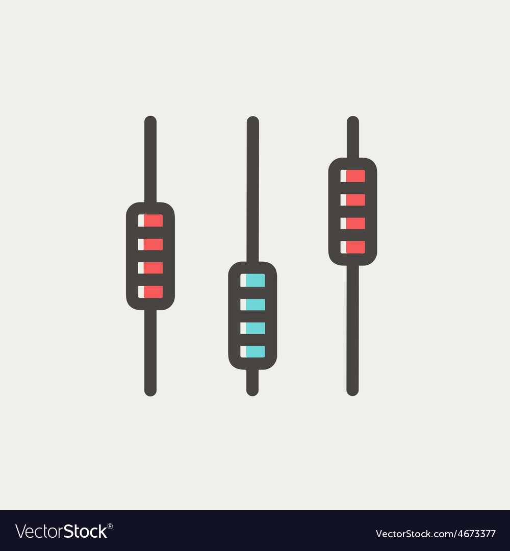 Slider oder Faders Controlboard Dünne Linie Icon