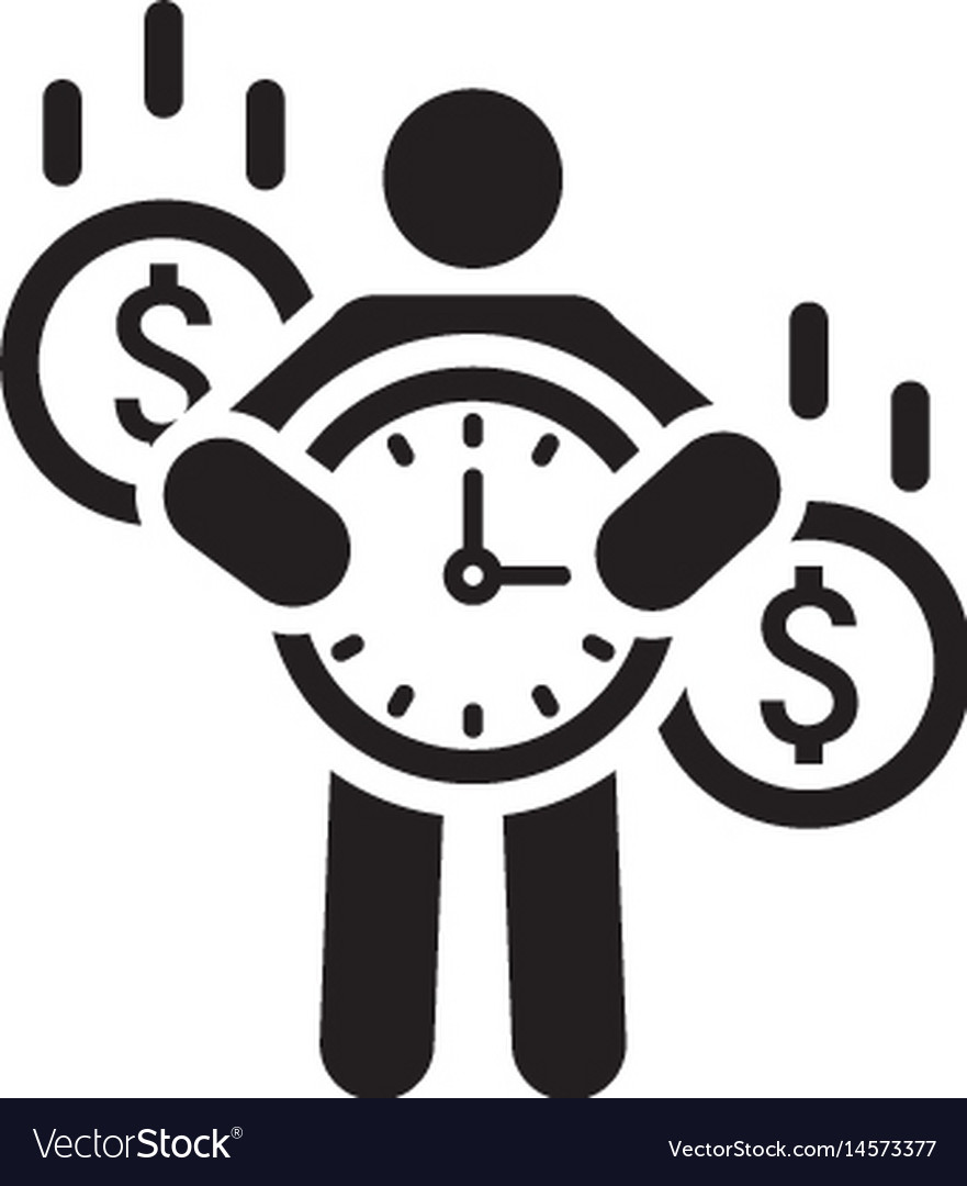 Value of time icon flat design Royalty Free Vector Image