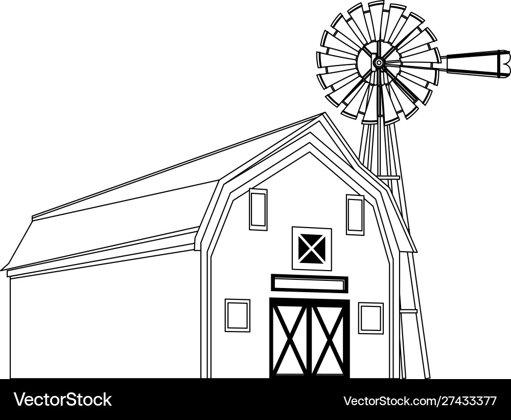 Wooden farm barn design Royalty Free Vector Image