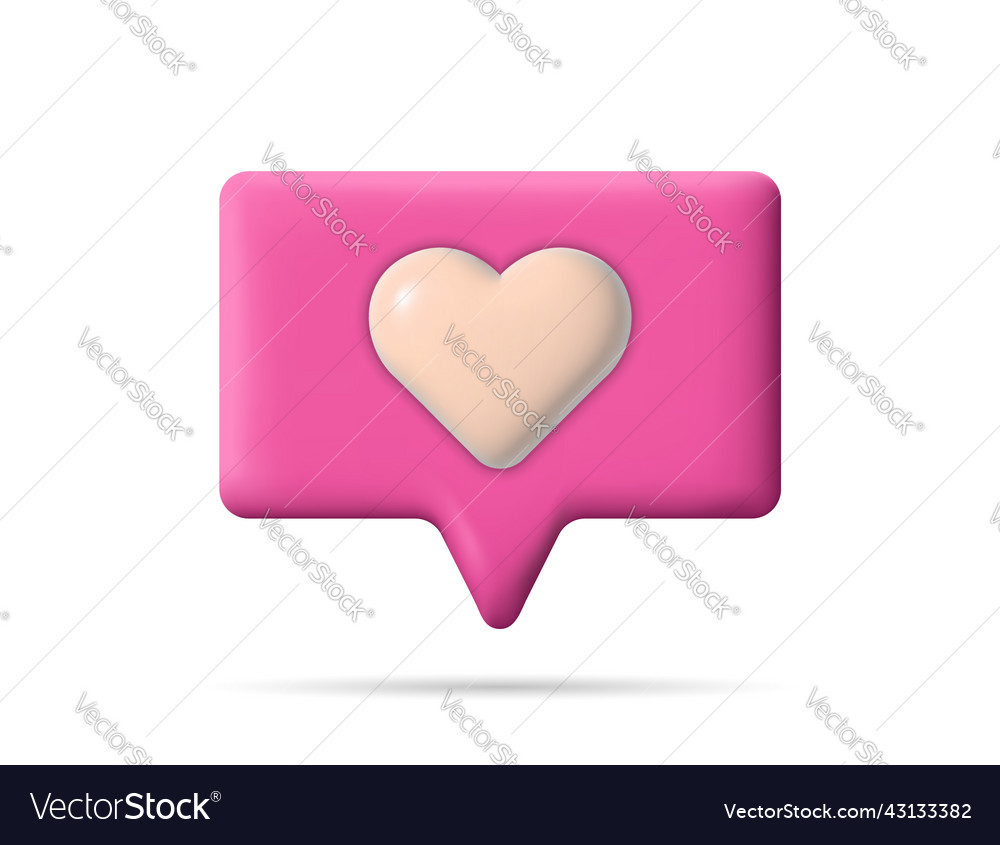 3d social like icon heart button