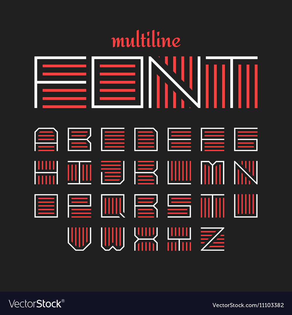 Abc multiline regular Royalty Free Vector Image