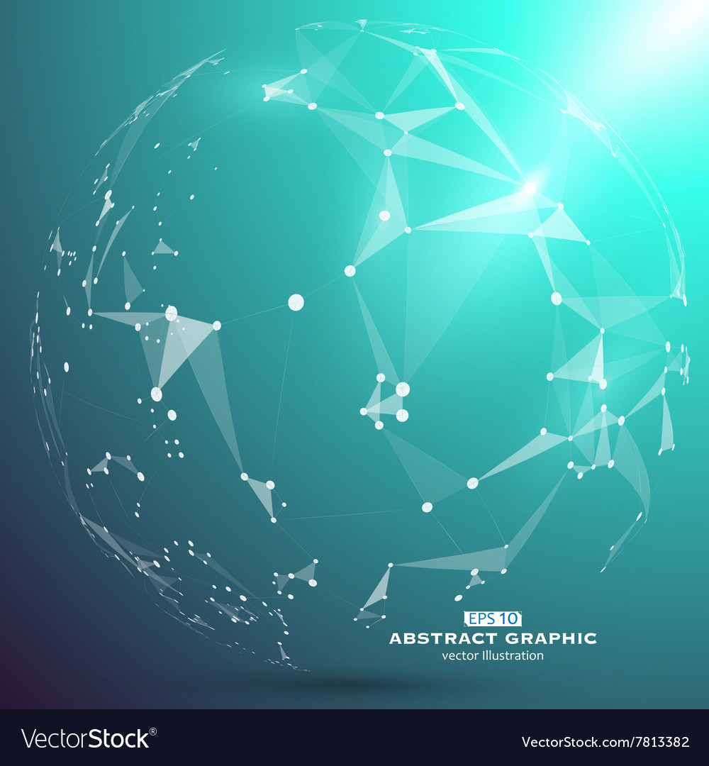 Dot line and surface consisting of abstract graph Vector Image