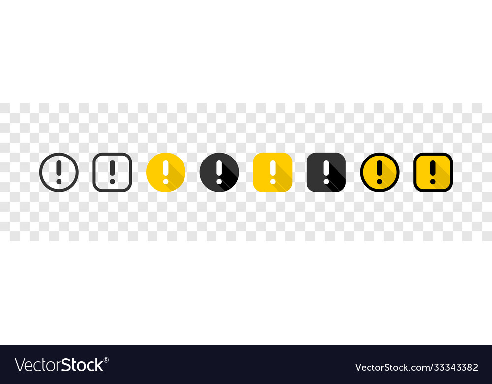 Exclamation mark icons isolated