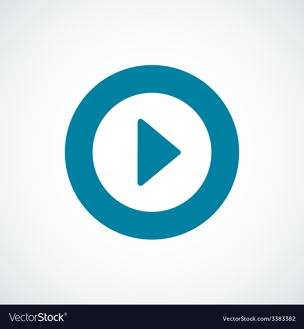 Play bold blue border circle icon