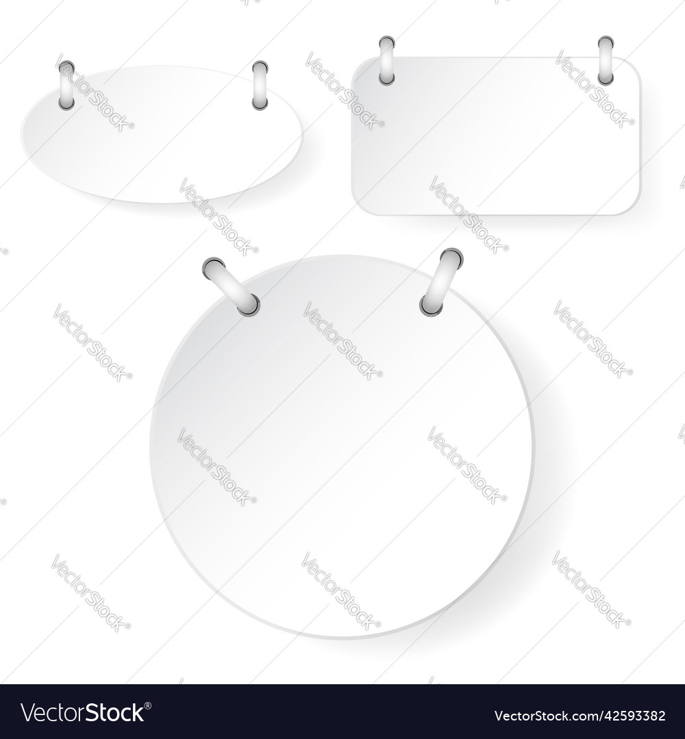 Simple 3 style white paper cut tag with spiral Vector Image