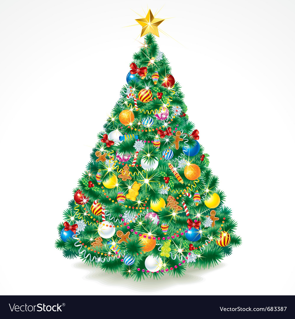 Beauty christmas tree Royalty Free Vector Image