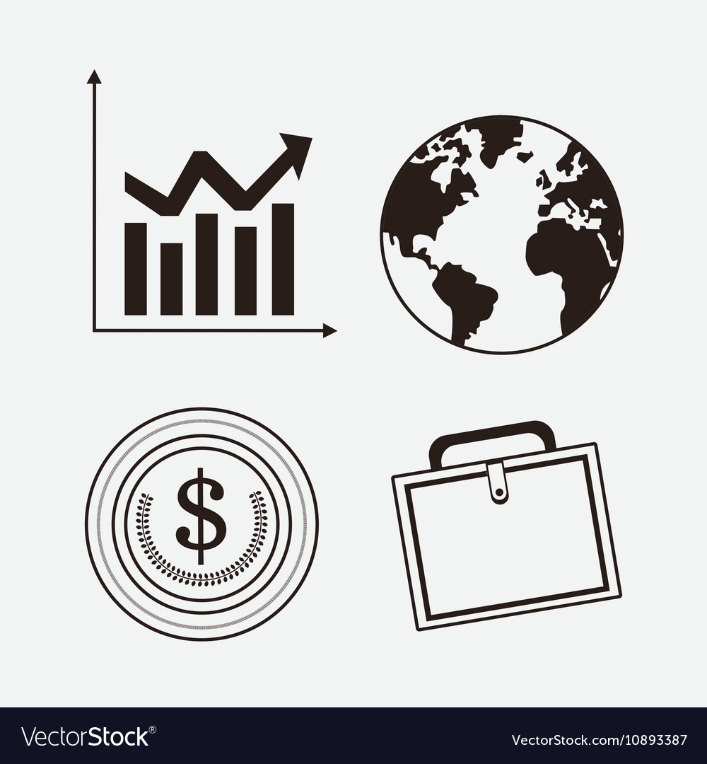 Economy related icons line design image