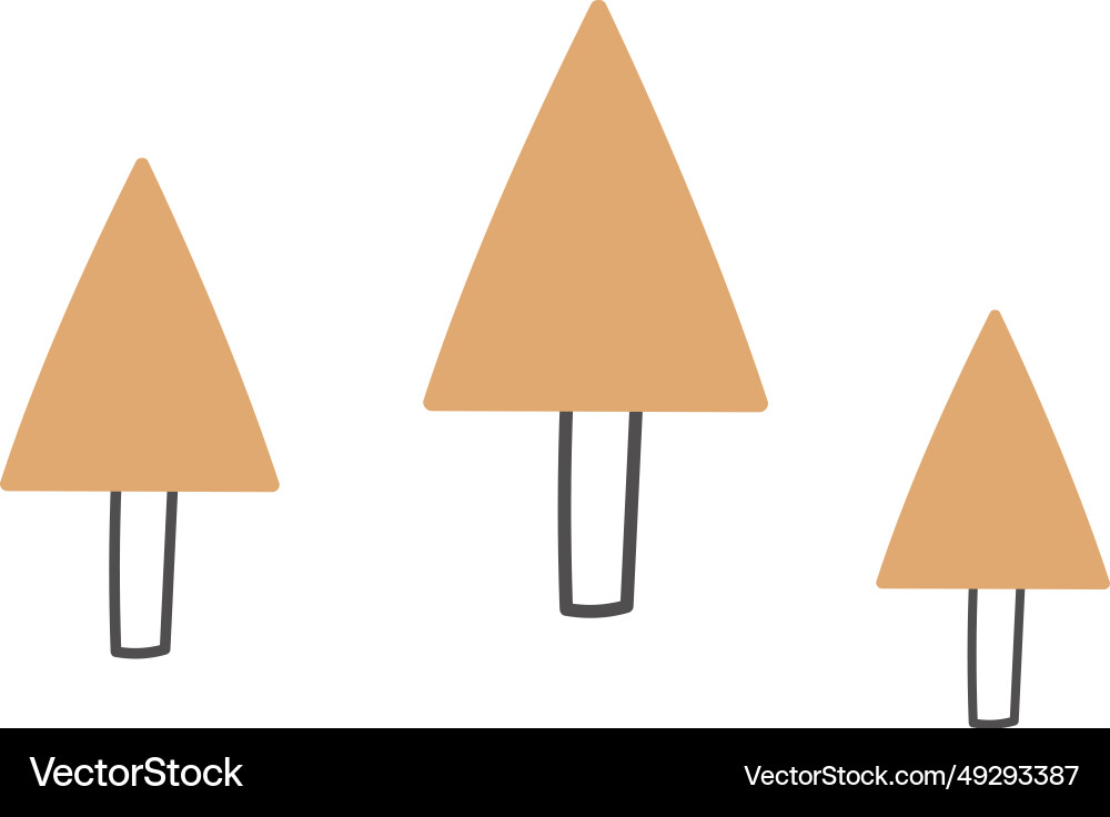 Hand drawn trees Royalty Free Vector Image - VectorStock