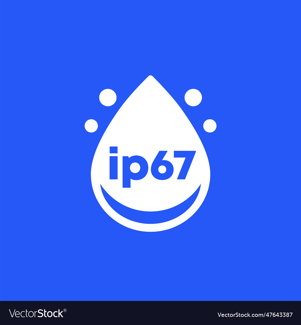 Ip67 standard waterproof icon Royalty Free Vector Image