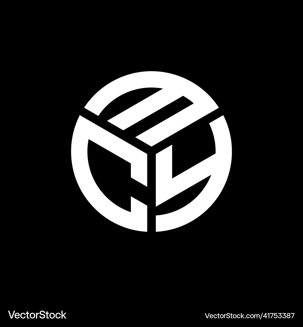 Mcy letter logo design on black background Vector Image