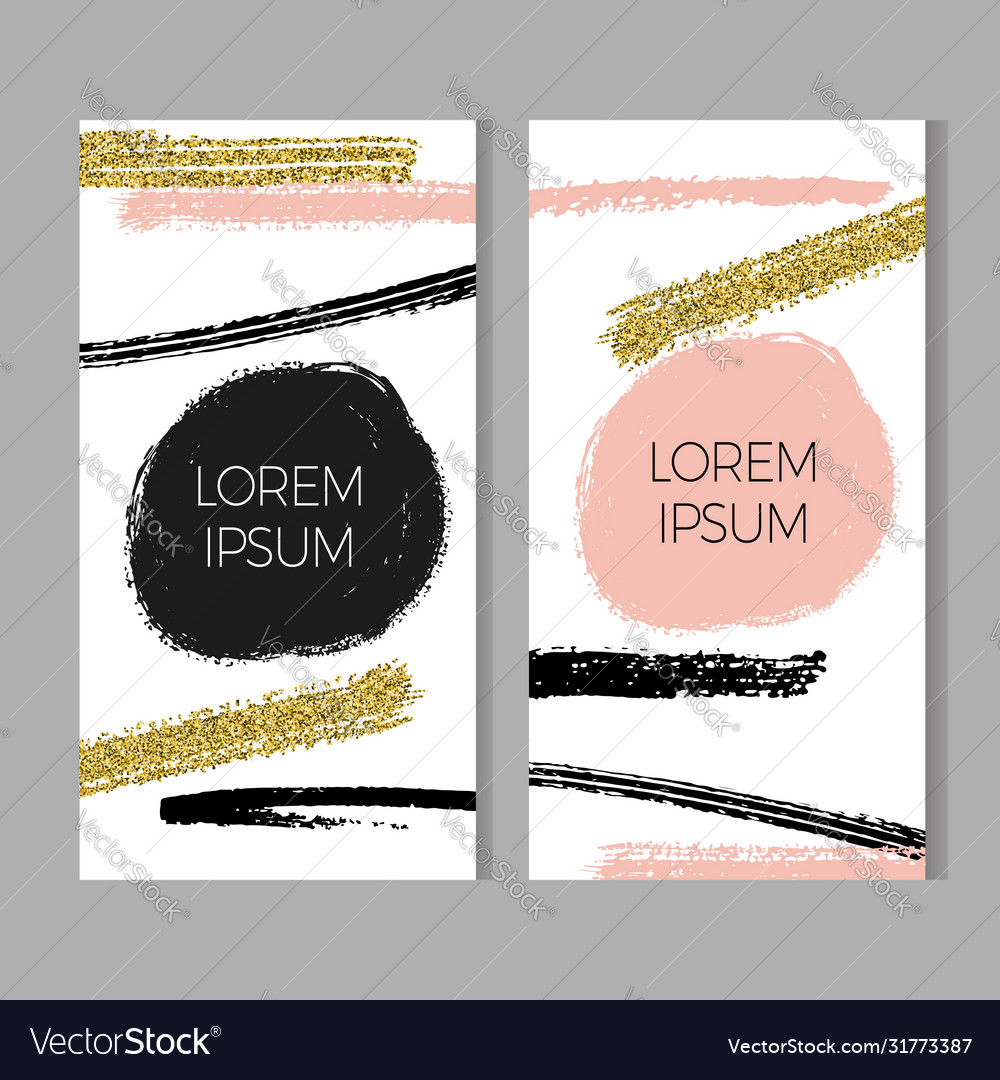 Modern design card templates with abstract strokes