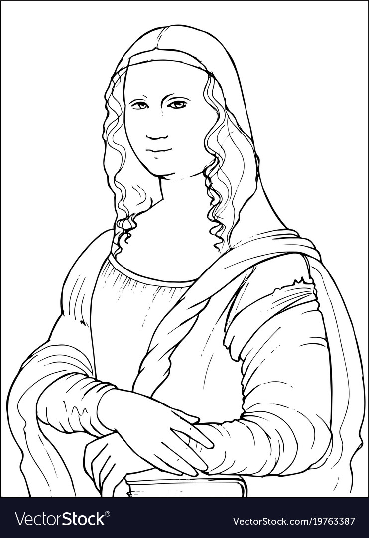 Mona Lisa Coloring Page Free Printable