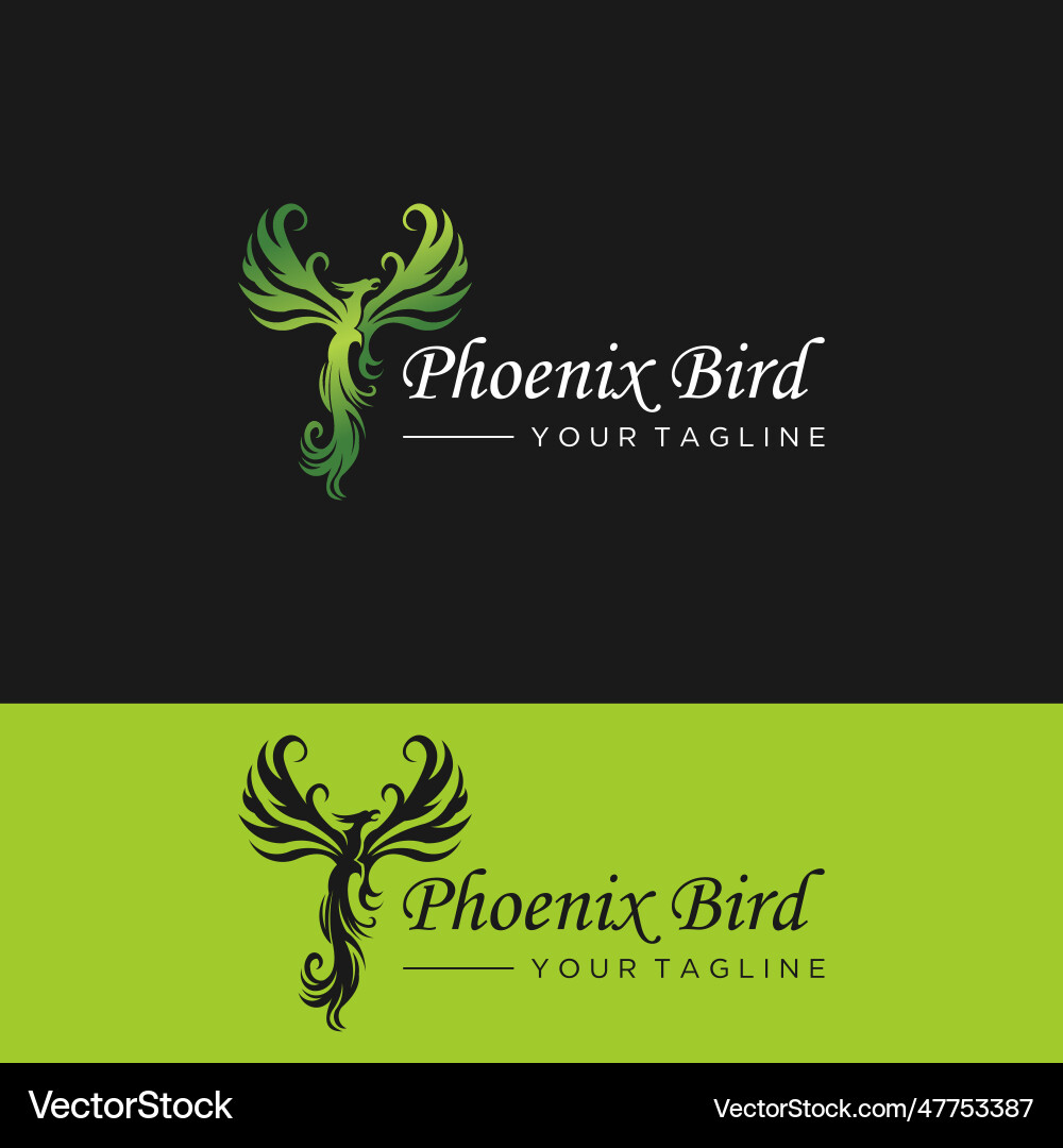 Phoenix bird logo eagle Royalty Free Vector Image