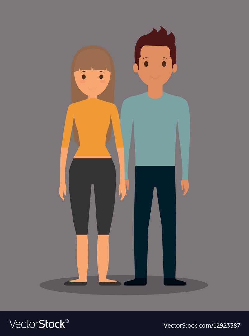 Romantic Heterosexual Couple Full Body Icon Image Vector Image