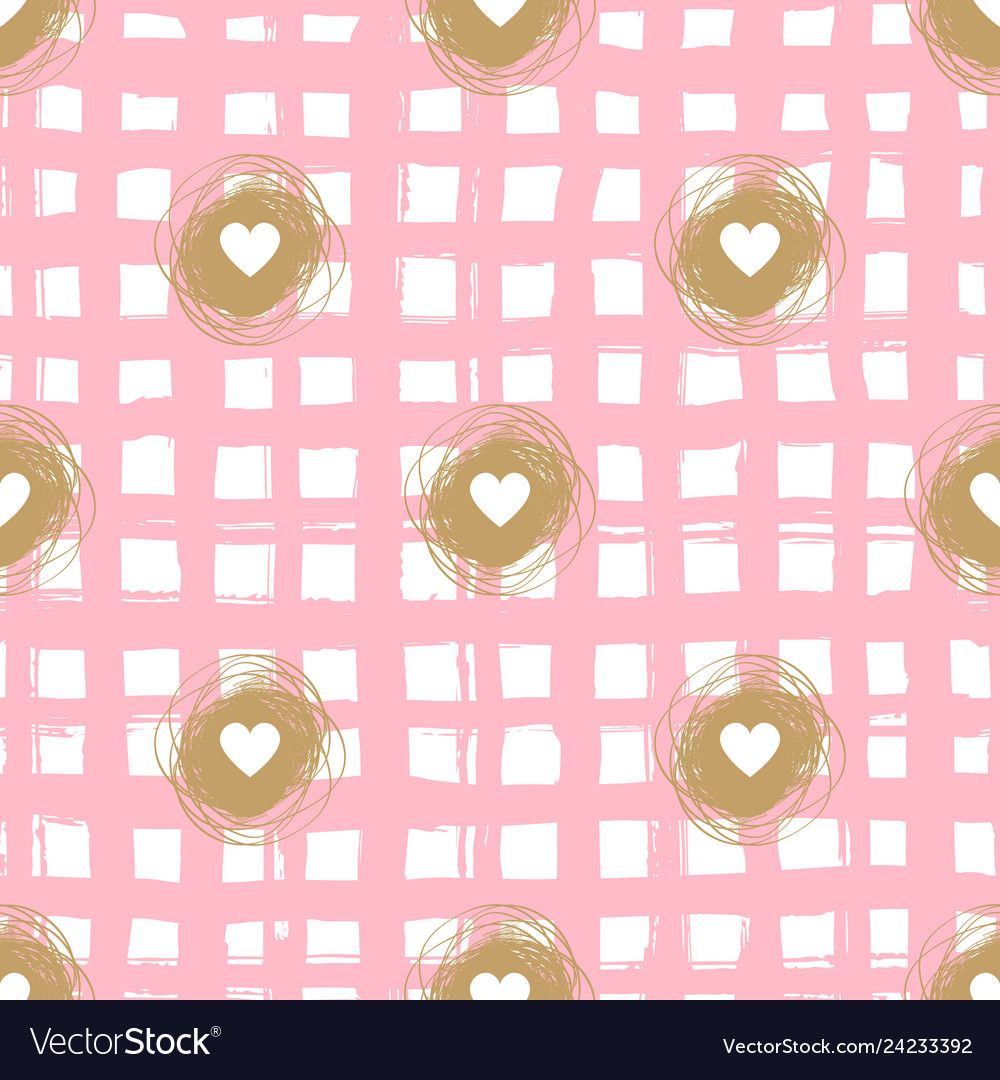Checkered seamless pattern valentine vector image Checkered seamless pattern valentine