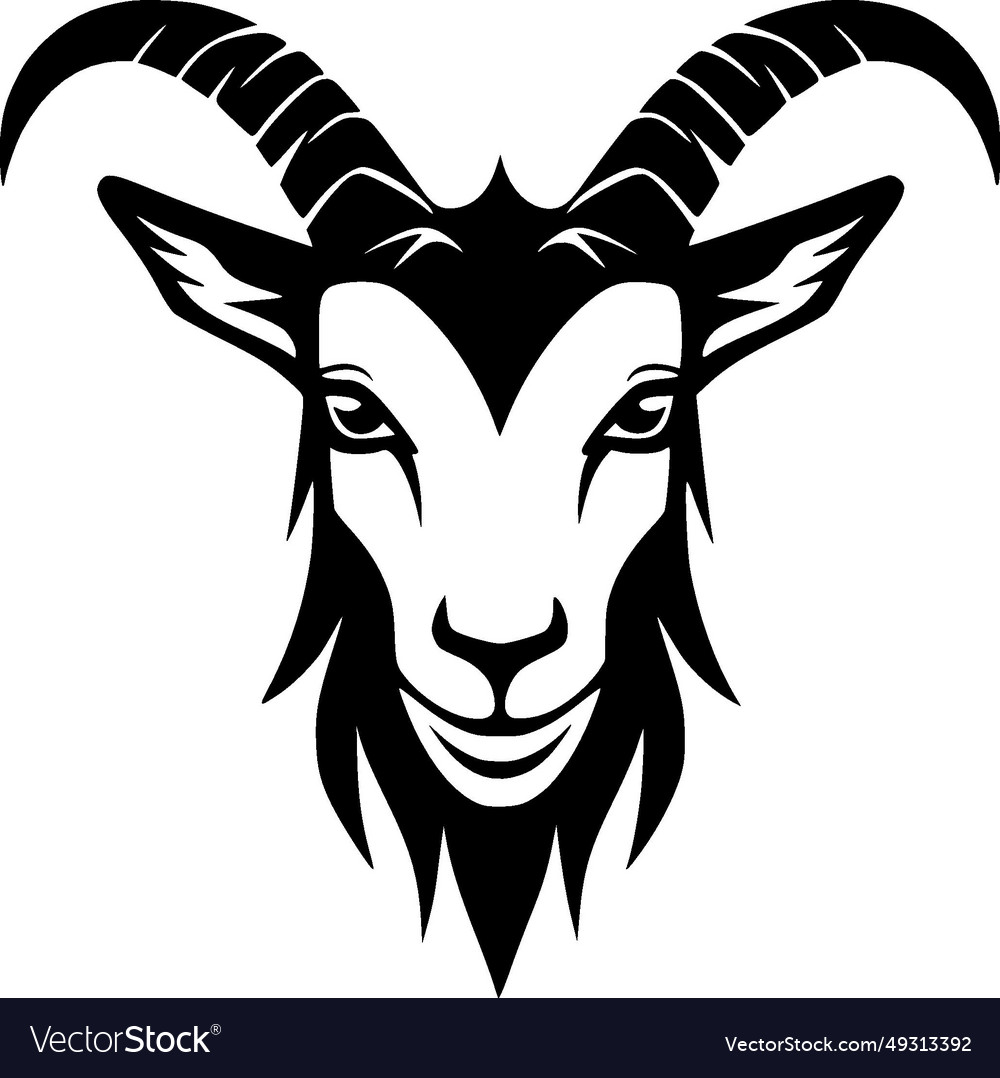 Goat - black and white Royalty Free Vector Image