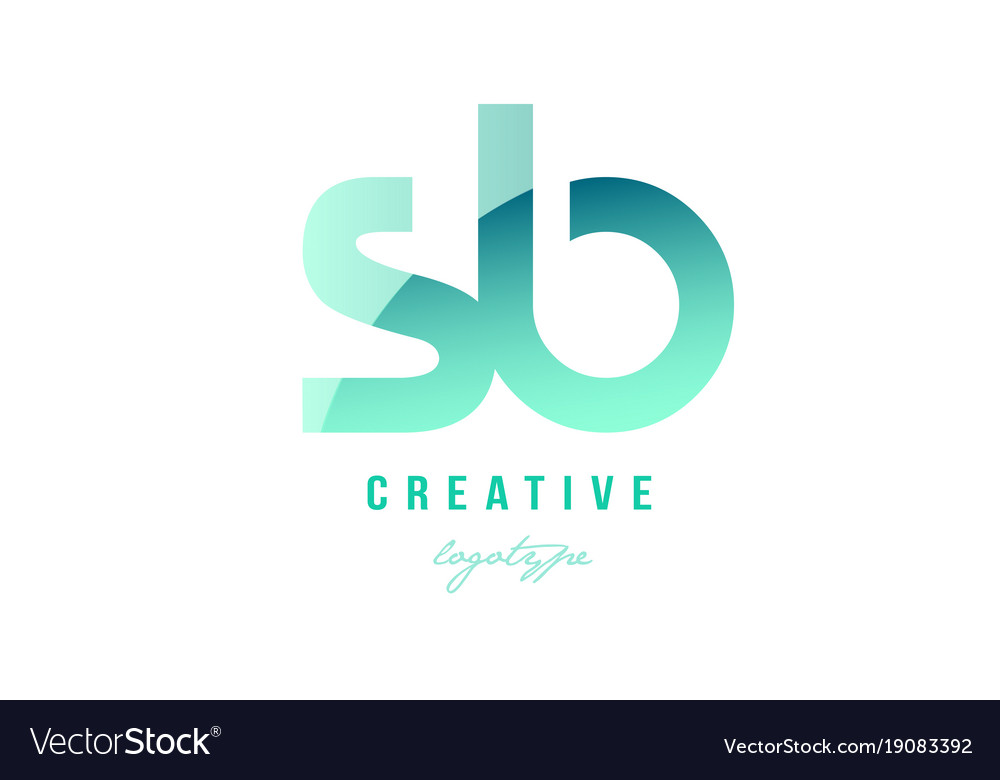 Green gradient pastel modern sb s b alphabet