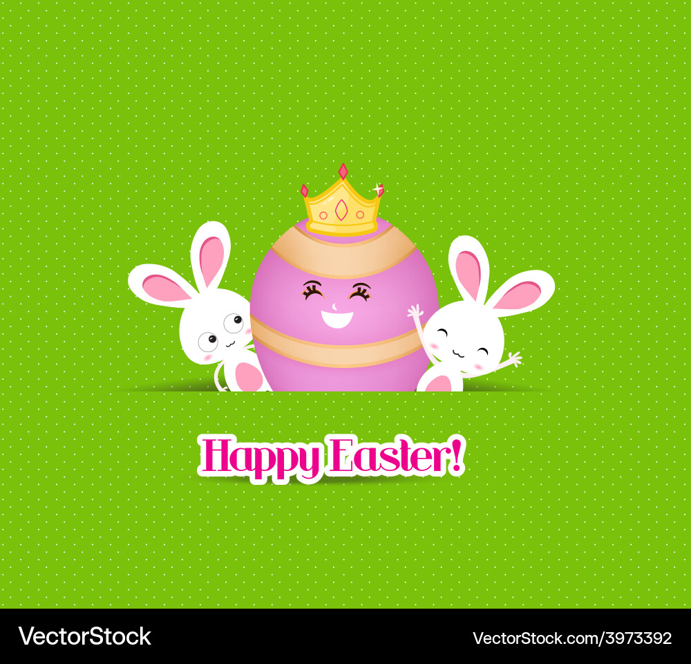 Happy easter eggs and bunny Royalty Free Vector Image
