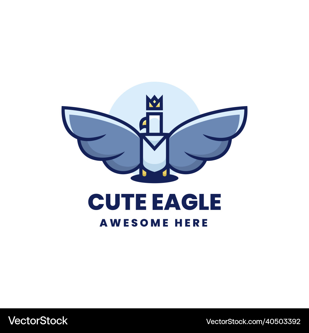 Logo eagle simple mascot style Royalty Free Vector Image