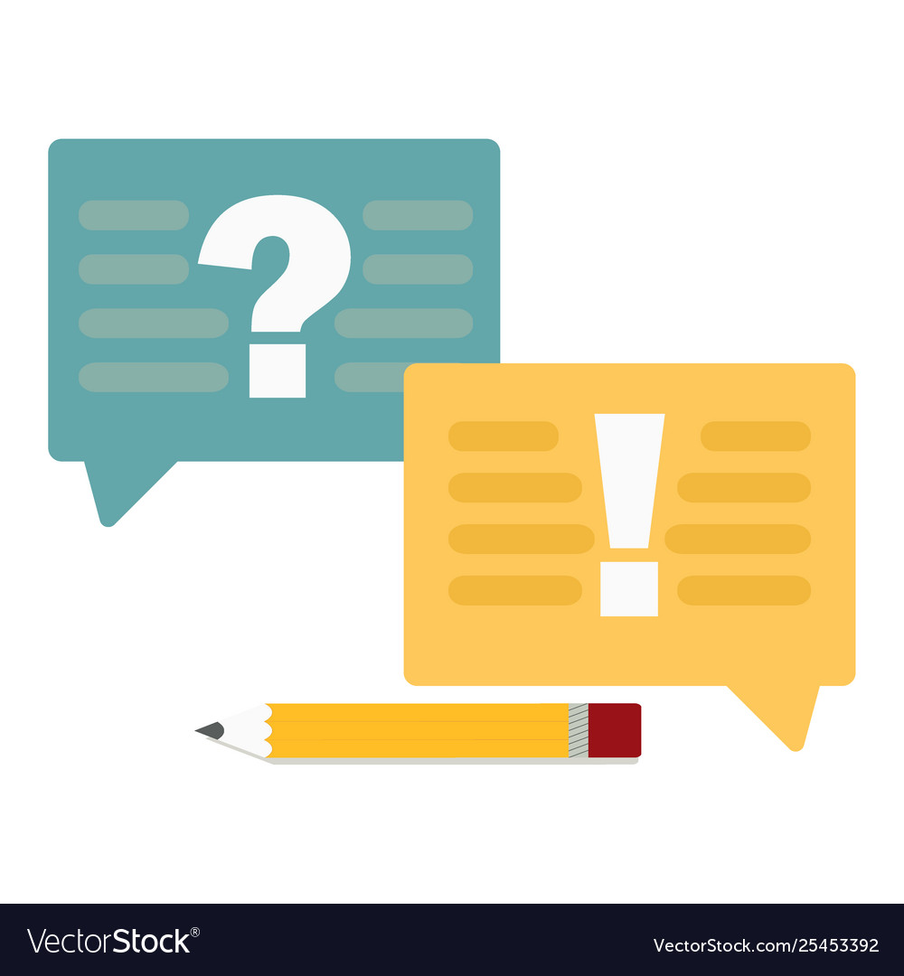 Question and answer marks with speech bubbles or Vector Image