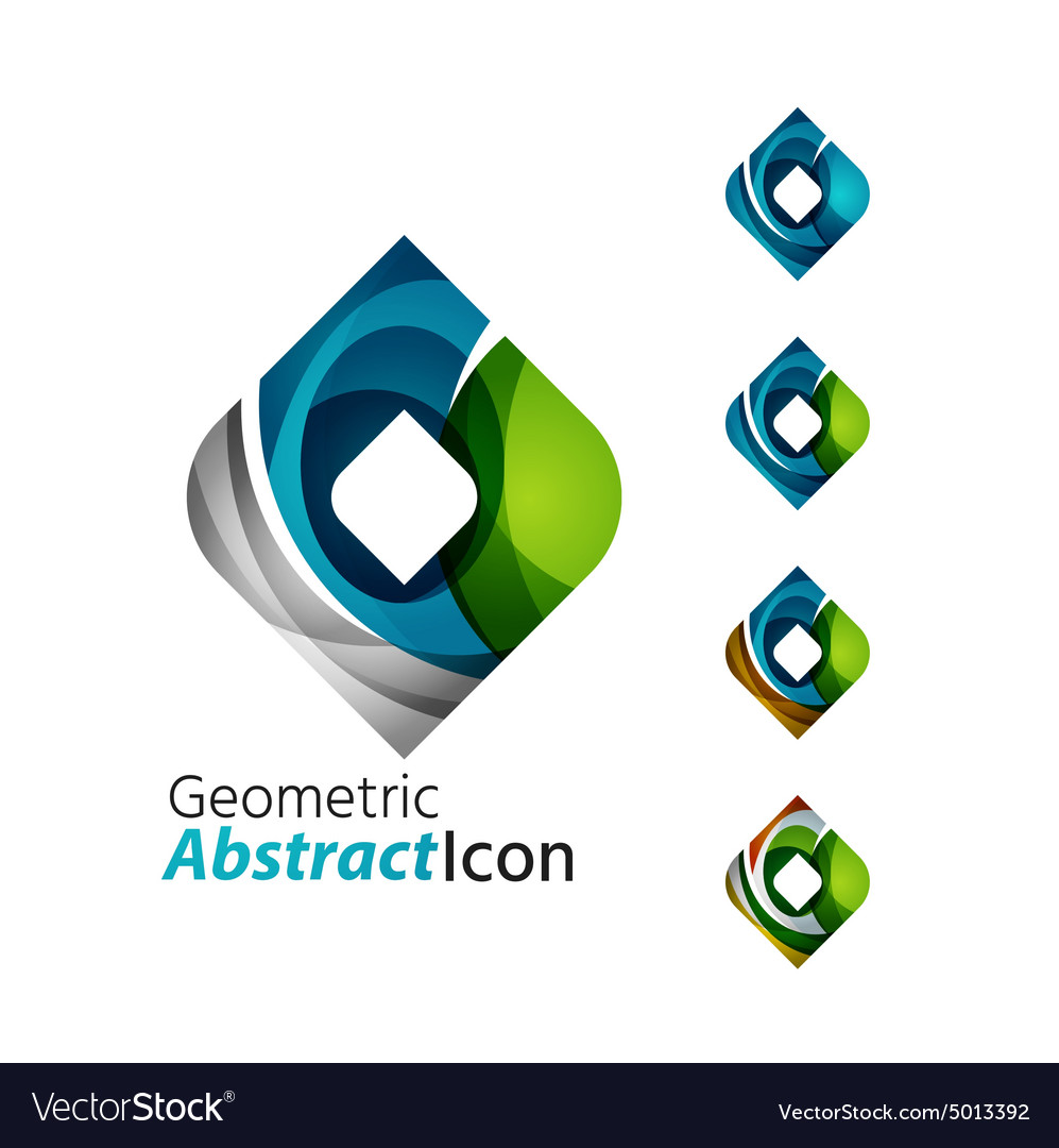 Set of abstract geometric company logo square Vector Image