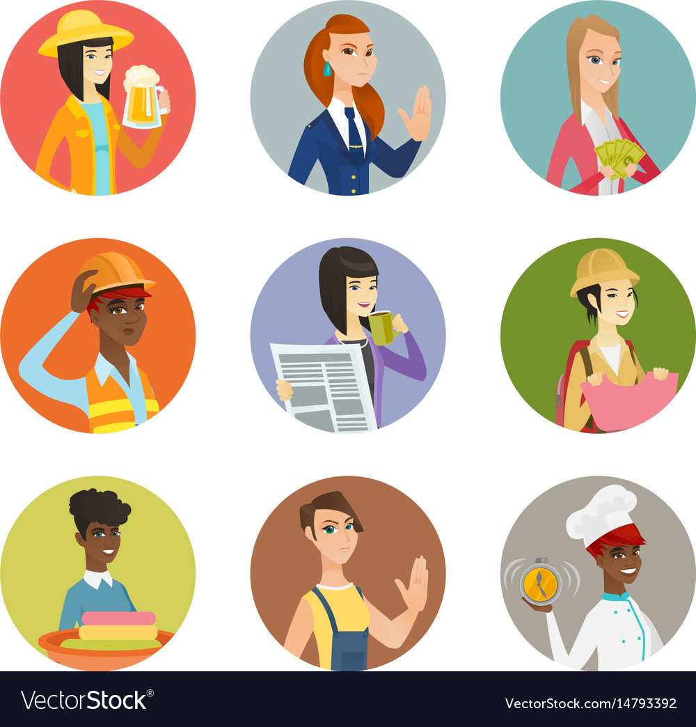 Set of characters different professions Royalty Free Vector