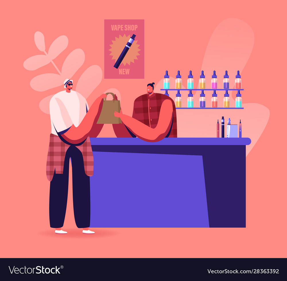 Vape shop business urban hipster in store selling Vector Image