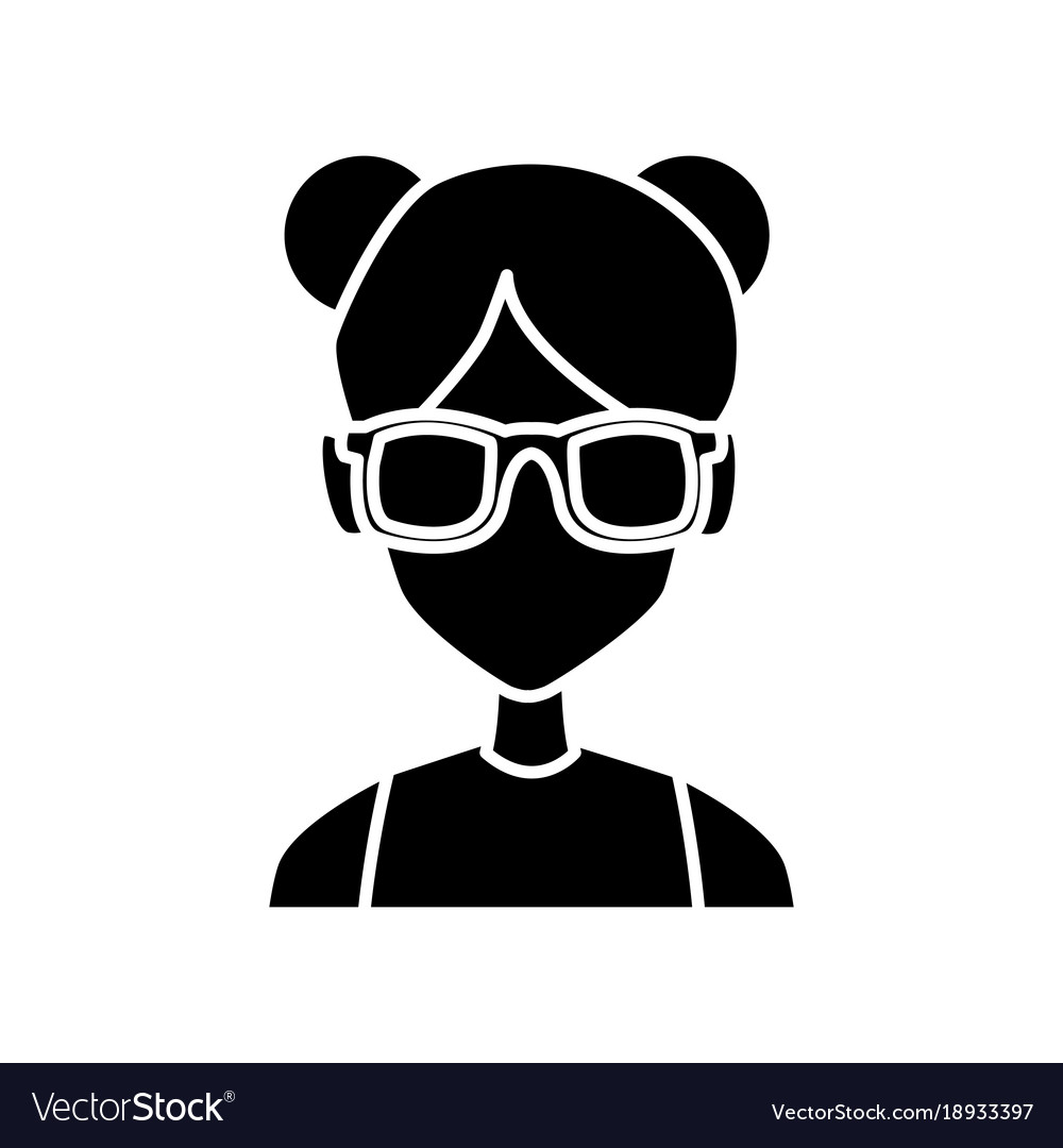 Geek Girl With Glasses Cartoon