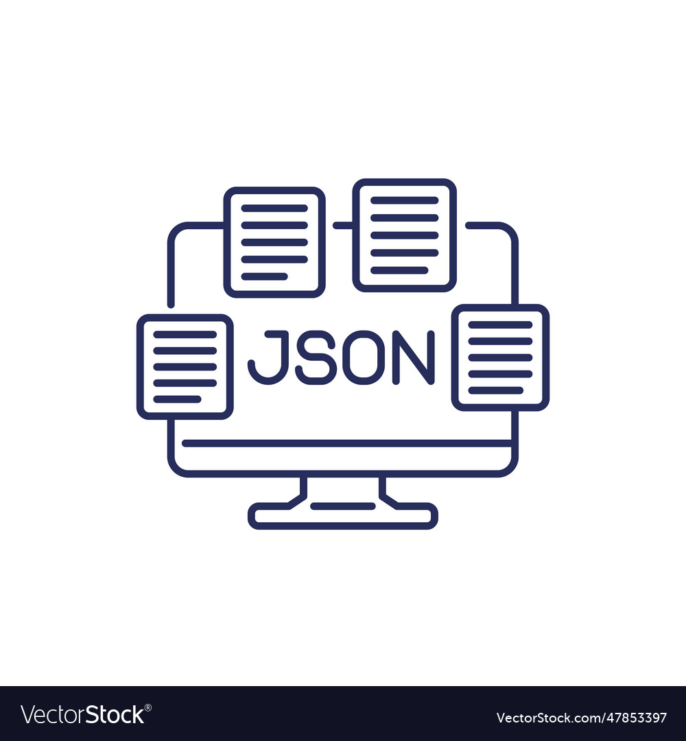 Json files documents line icon