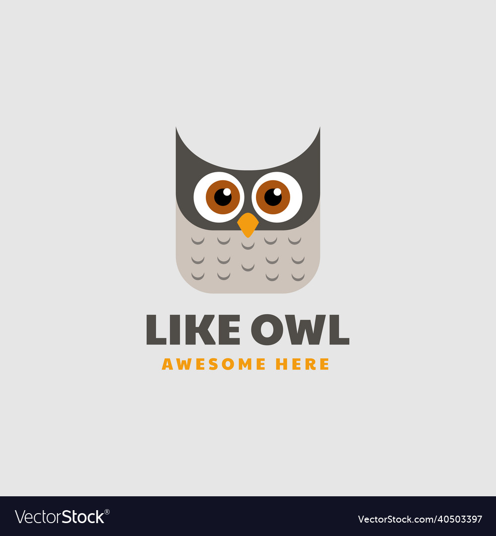 Logo owl simple mascot style