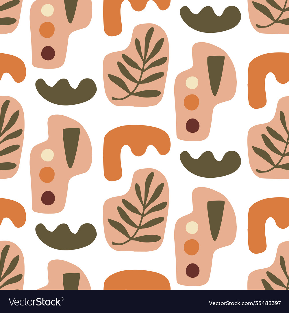 Modern natural abstractions seamless pattern