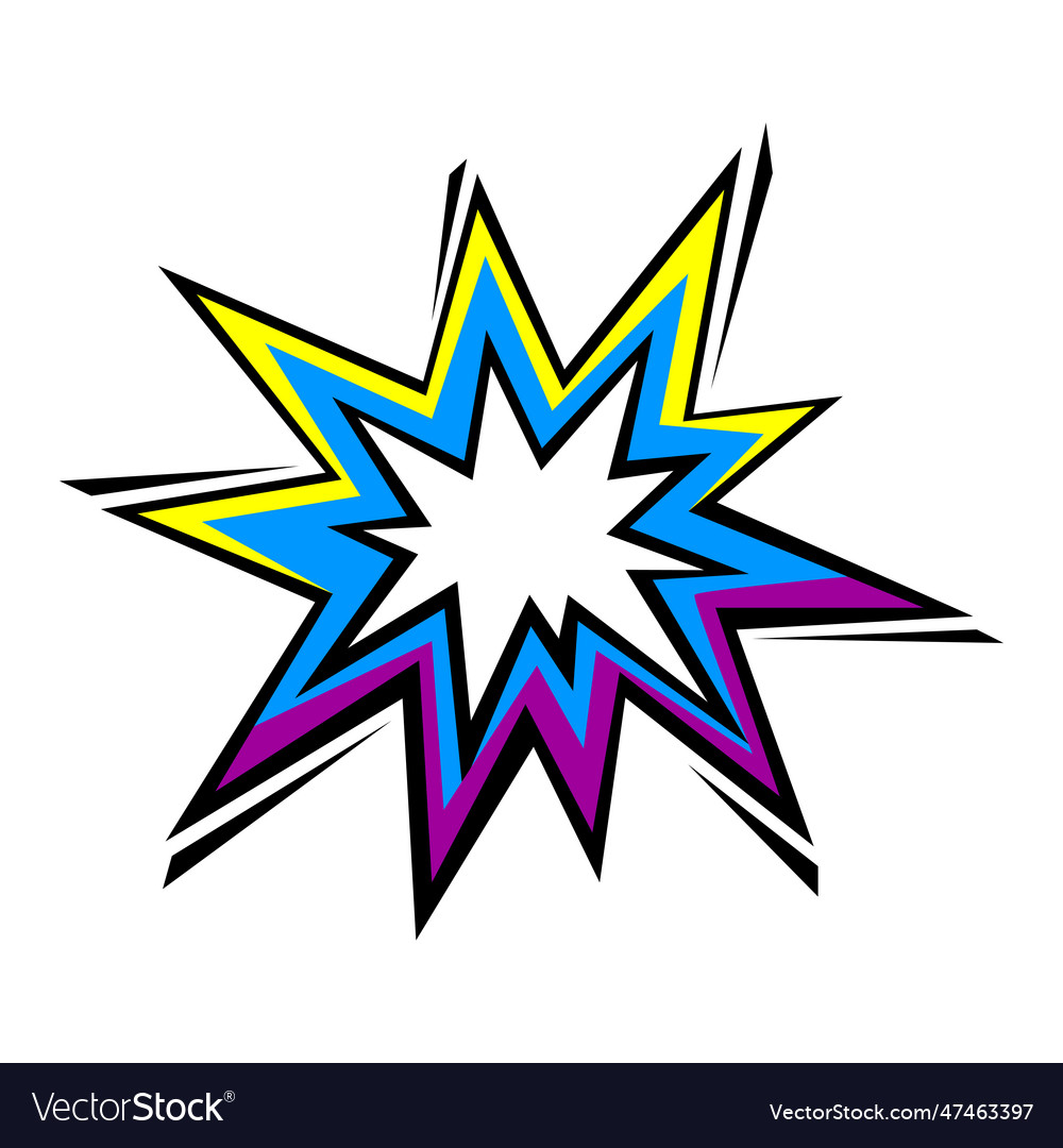 Of cartoon explosion pop art Royalty Free Vector Image