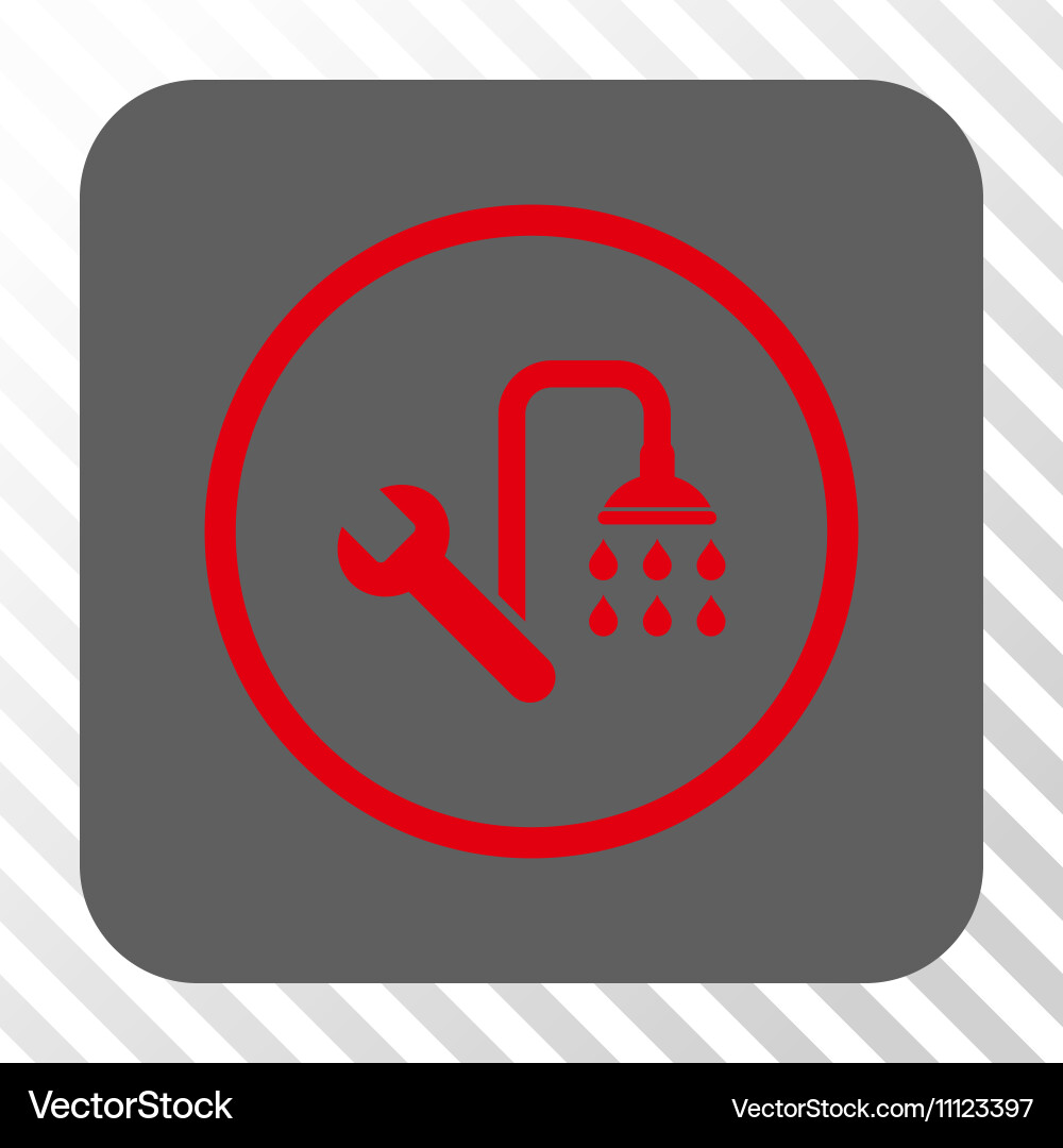 Plumbing rounded square button Royalty Free Vector Image
