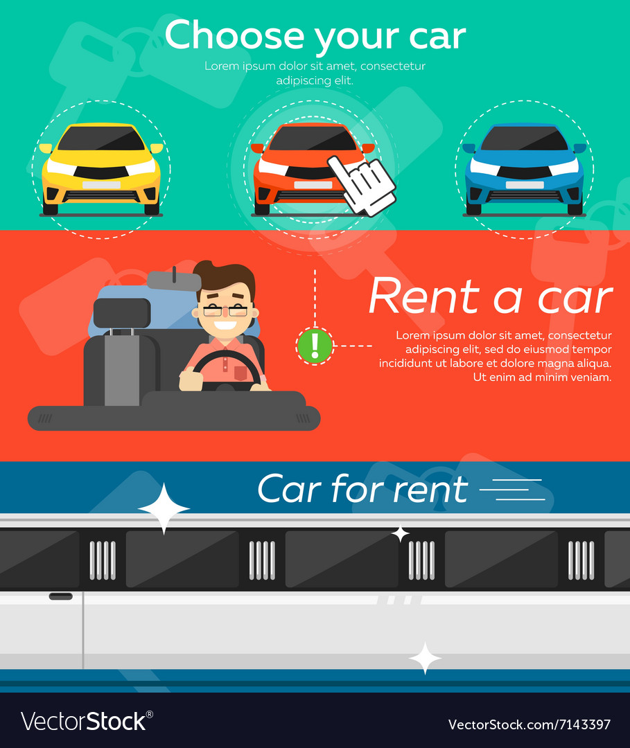 Rental car banners Royalty Free Vector Image - VectorStock