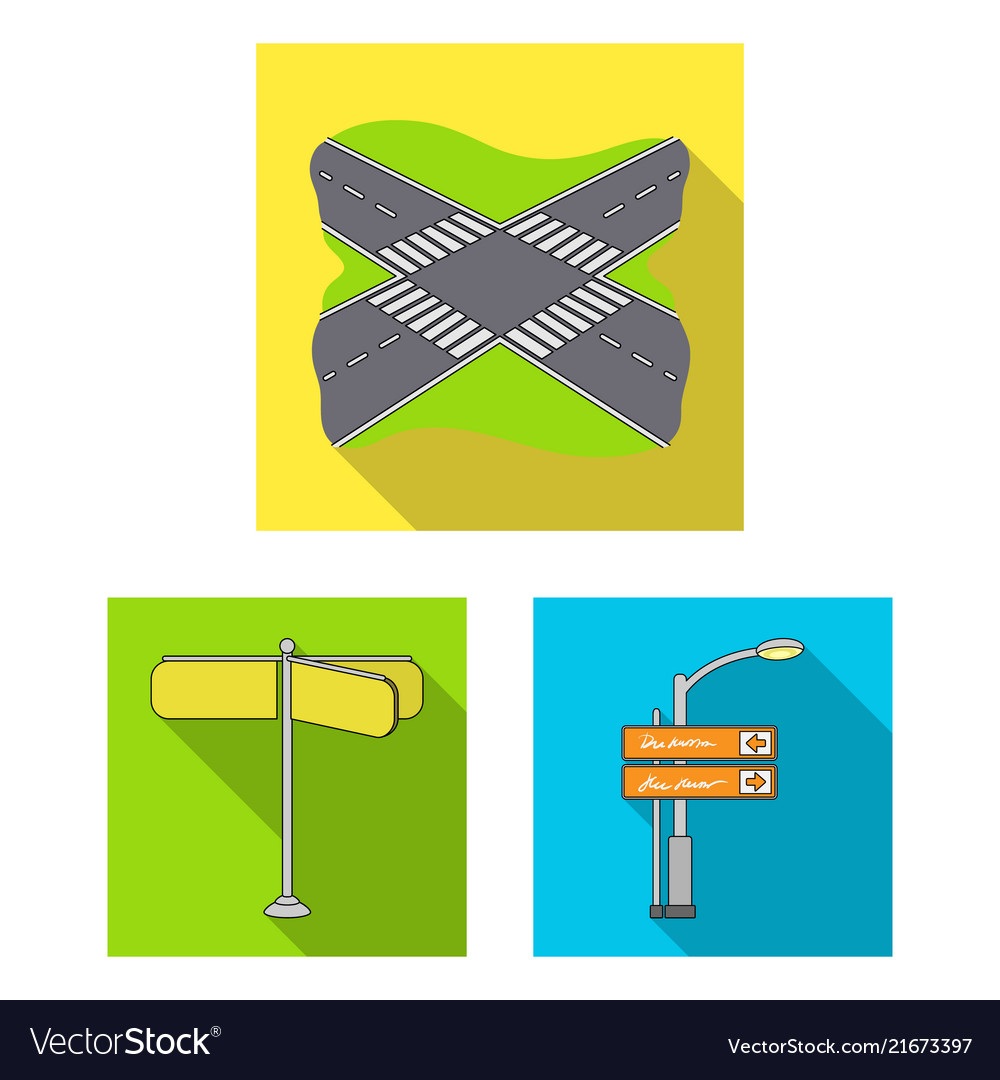 Road junctions and signs and other web icon Vector Image