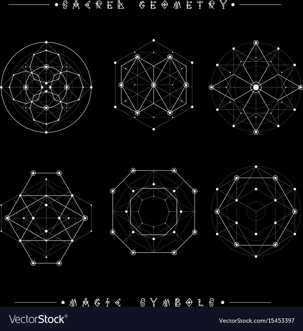 Sacred geometry signs set of symbols and elements Vector Image