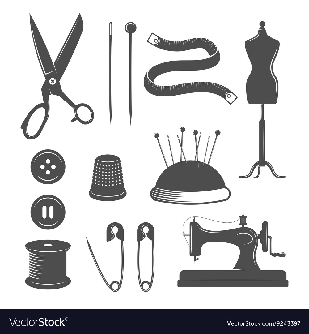 Tailor Icon Set Royalty Free Vector Image - VectorStock