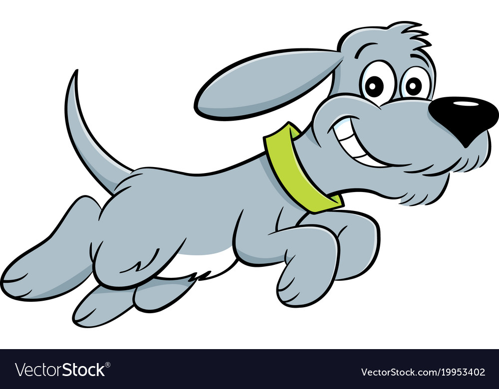 Cartoon dog leaping Royalty Free Vector Image VectorStock