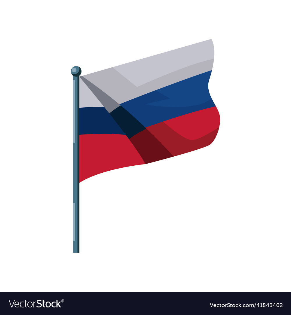 Russian flag on transparent background Royalty Free Vector