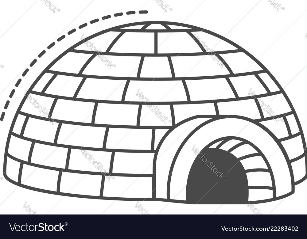 Igloo icon outline style Royalty Free Vector Image