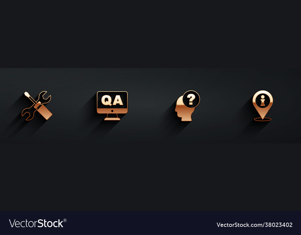 Set screwdriver and wrench spanner question Vector Image