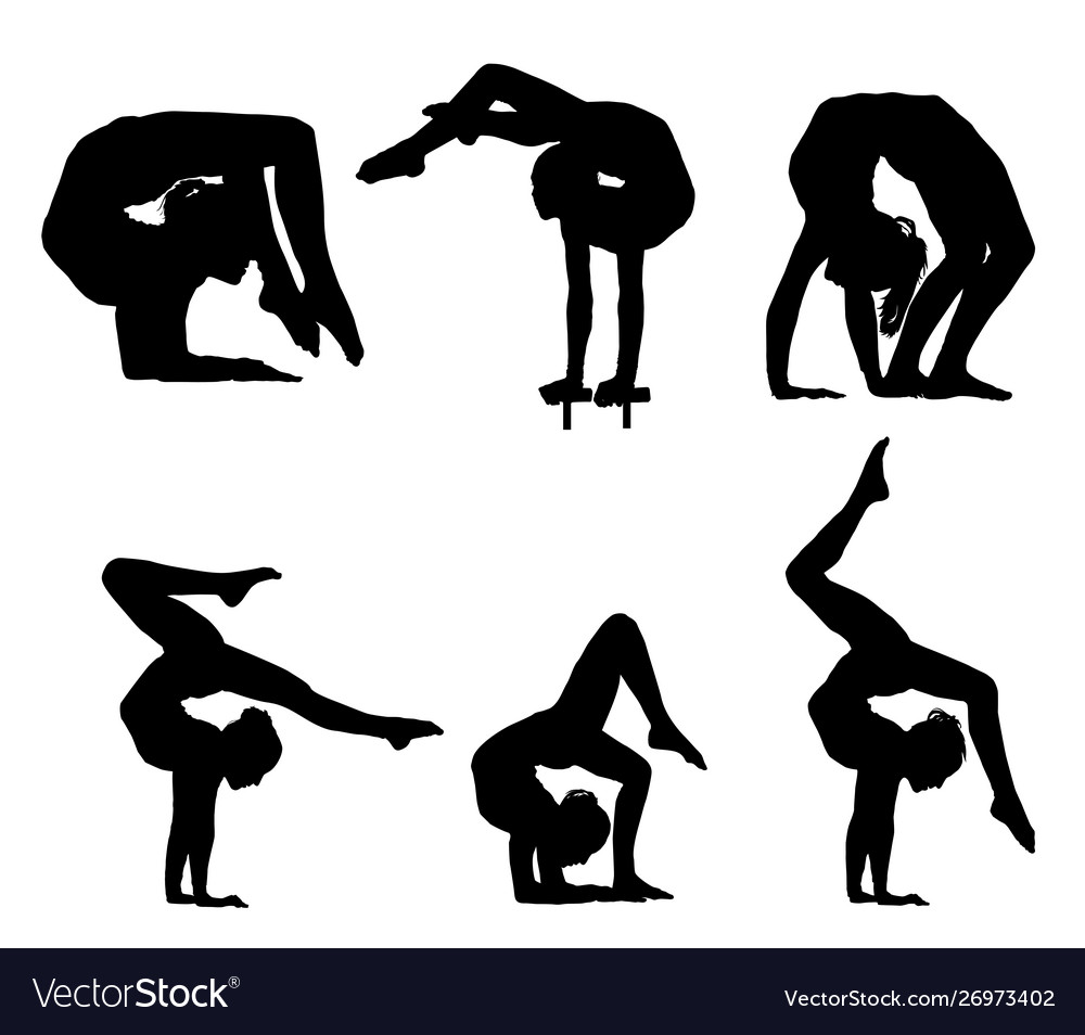 Silhouettes Gymnasts Royalty Free Vector Image 5263