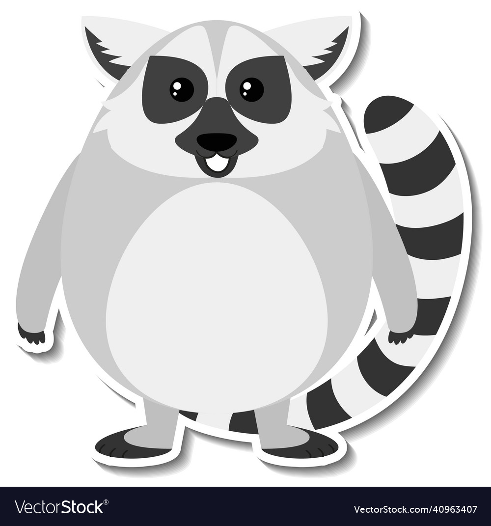 Chubby Lemur Tier Cartoon Aufkleber