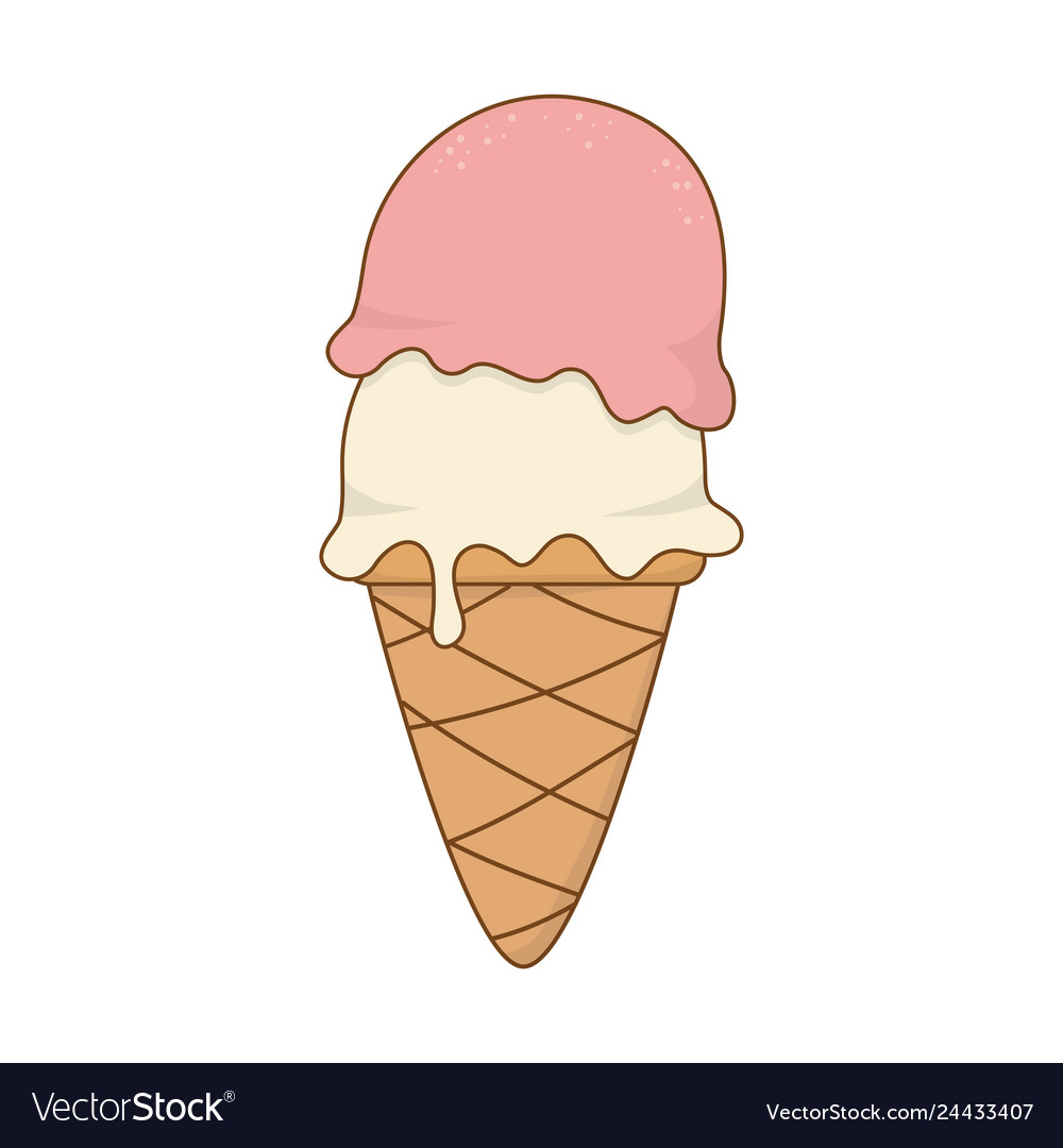 Delicious sweet ice cream pastry product Vector Image