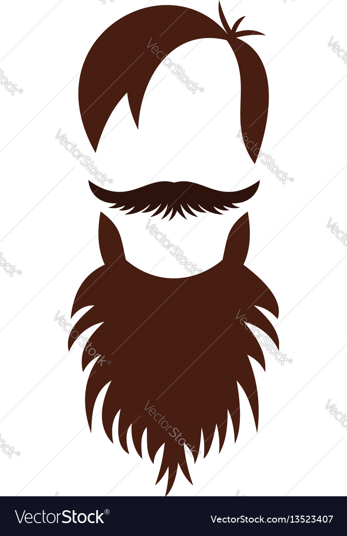 Men hairstyle with beard and mustache icon Vector Image Men hairstyle with beard and mustache icon Vector Image